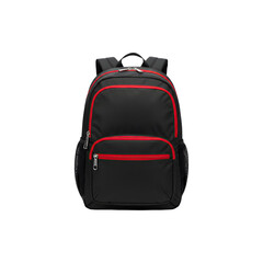 Fototapeta premium Stylish black and red backpack, ideal for school, work, or casual use with ample storage