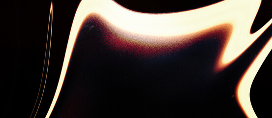 Abstract Illustration with Glowing Golden Waves on a Dark Background, Creating a Smooth and Elegant Flow.
