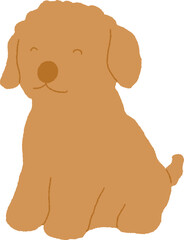 귀여운 갈색 강아지 손그림 일러스트