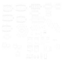 CAD Blocks - Office and Bedroom Furniture Plan View Vector Format