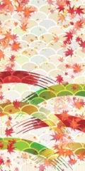 Fotobehang 紅葉　もみじ　秋　背景  © J BOY