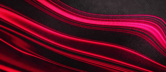 Modern abstract illustration with dynamic red flowing lines on a dark textured background. Perfect for digital themes and graphic projects.