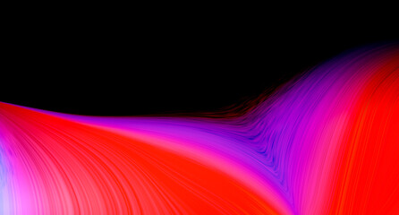 Abstract dark purple red pink gradient curve pattern background. Product wallpaper backdrop design illustration. Header cover design template element.