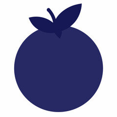 Blueberry silhouette on white background