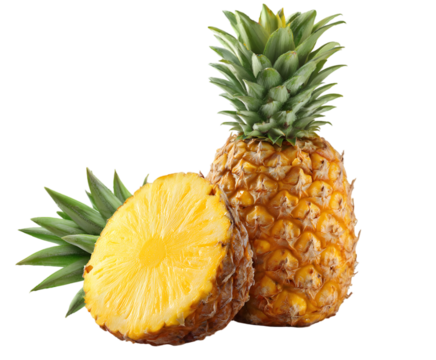Juicy Pineapple Slices Isolated on transparent background Tropical Fruit  Delicious Sweet