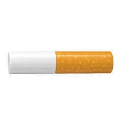 Cigarette with white filter and orange speckled paper isolated