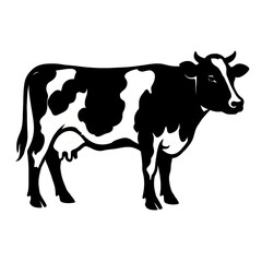 black and white cow silhouette victor style 
