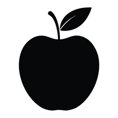 Red apple vector illustration: fresh, healthy fruit design with a green leaf icon