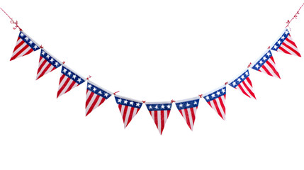 Obraz premium Festive American Flag Bunting Decoration for Patriotic Celebrations, transparent background