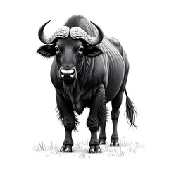 head of a Buffalo coloring page line art