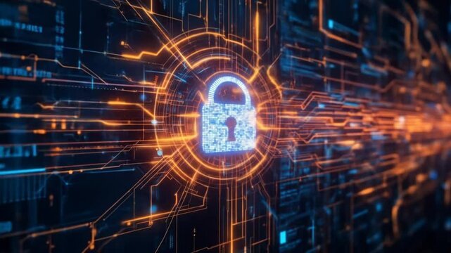 Connected Data Stream Is A Reflection Of Modern Technology Integration With High Security. 4k video