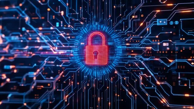 Connected Data Stream Is A Reflection Of Modern Technology Integration With High Security. 4k video