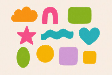 Abstract colorful shapes illustration on grid background ideal for creative design projects modern art education templates web graphics playful abstract layout unique design Pro.