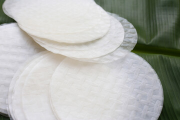 Stacked round sheets of Vietnamese rice paper