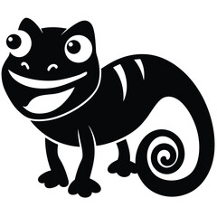 A funny cartoon illustration of a cute wild animal character, perhaps a rhino or elephant, enjoying nature with happy monster friends at the zoo