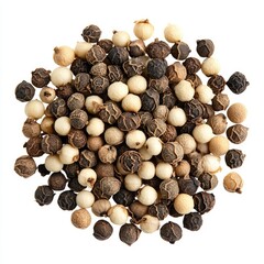 Obraz premium Macro Image of White and Black Peppercorns Spice