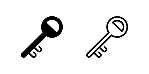 Essential key icon symbolizing access, security, and passwords. Ideal for login, privacy, and digital protection interfaces.