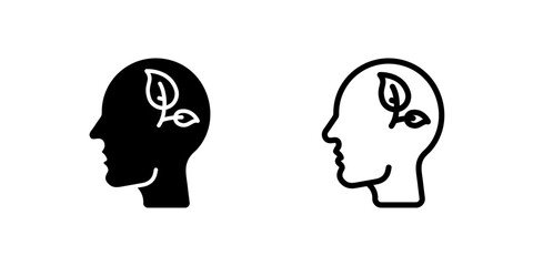 Insightful mental health brain icon representing mind care, well-being, and psychology. Important for therapy, awareness, and medical themes.