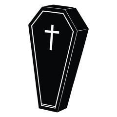 Obraz premium Coffin box of a religious cross, a holy symbol of faith and spirituality, isolated on white