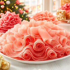Festive Holiday Ham Display: A Delicious Centerpiece for Christmas Celebrations