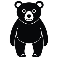 Vector illustration of a cute cartoon bear in wildlife style