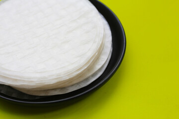 Stacked round sheets of Vietnamese rice paper