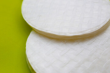 Stacked round sheets of Vietnamese rice paper