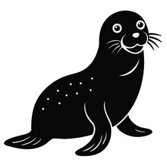Cute Baby Seal Silhouette Marine Animal & Wildlife Icon