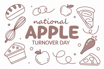 NATIONAL APPLE TURNOVER DAY vector illustration