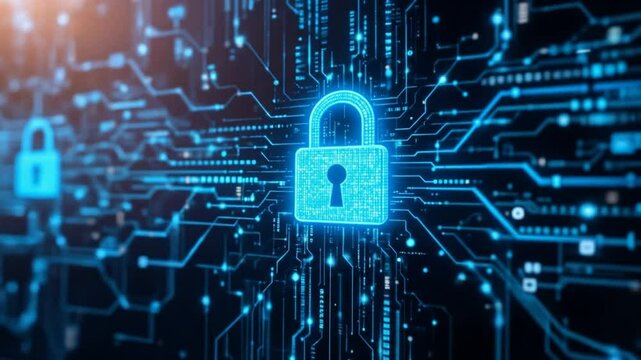 Connected Data Stream Is A Reflection Of Modern Technology Integration With High Security. 4k video
