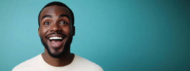Cheerful Black Man Smiling in White Shirt