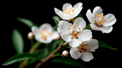 Obraz premium Stunning White Blossoms Spring Flowers Nature Macro Photography