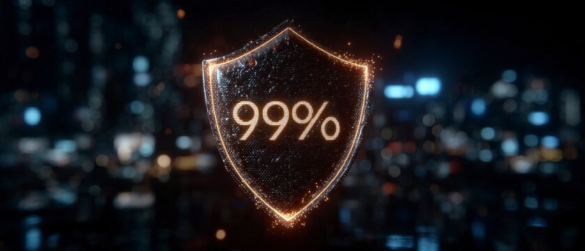 99 9  Protection Shield  Digital Security  Safety Concept