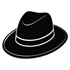 Classic black felt bowler hat, a timeless fashion accessory, isolated on a white background