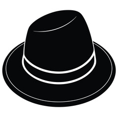 Classic black felt bowler hat, a timeless fashion accessory, isolated on a white background