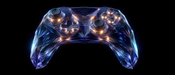 Crystal Gaming Controller  Futuristic Gamepad Design  3D Render