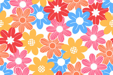 Seamless flower patterns design for all types of print textiles and backgrounds.