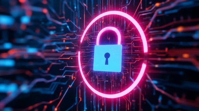Connected Data Stream Is A Reflection Of Modern Technology Integration With High Security. 4k video