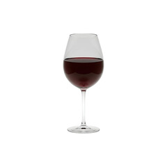 Elegant wine glass with red wine and a refined silhouette.
