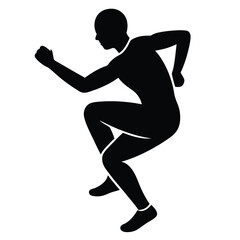 Silhouette of a running male athlete, a dynamic illustration of a sport runner in action