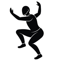 Silhouette of a running male athlete, a dynamic illustration of a sport runner in action