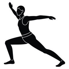 Running silhouettes of male and female athletes in action, perfect for sport and fitness illustrations