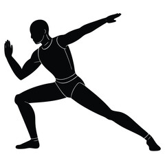 Running silhouettes of male and female athletes in action, perfect for sport and fitness illustrations