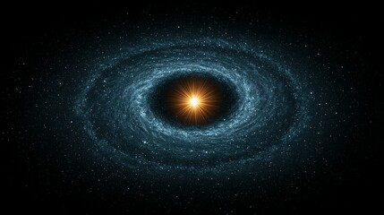 A spiral galaxy with a central star.