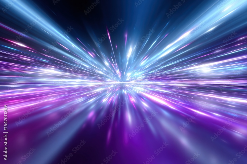 Poster Abstract Lights and Motion Blur Background with Dynamic Energy Flow in Neon Colors for Futuristic Technology and Digital Concept Design