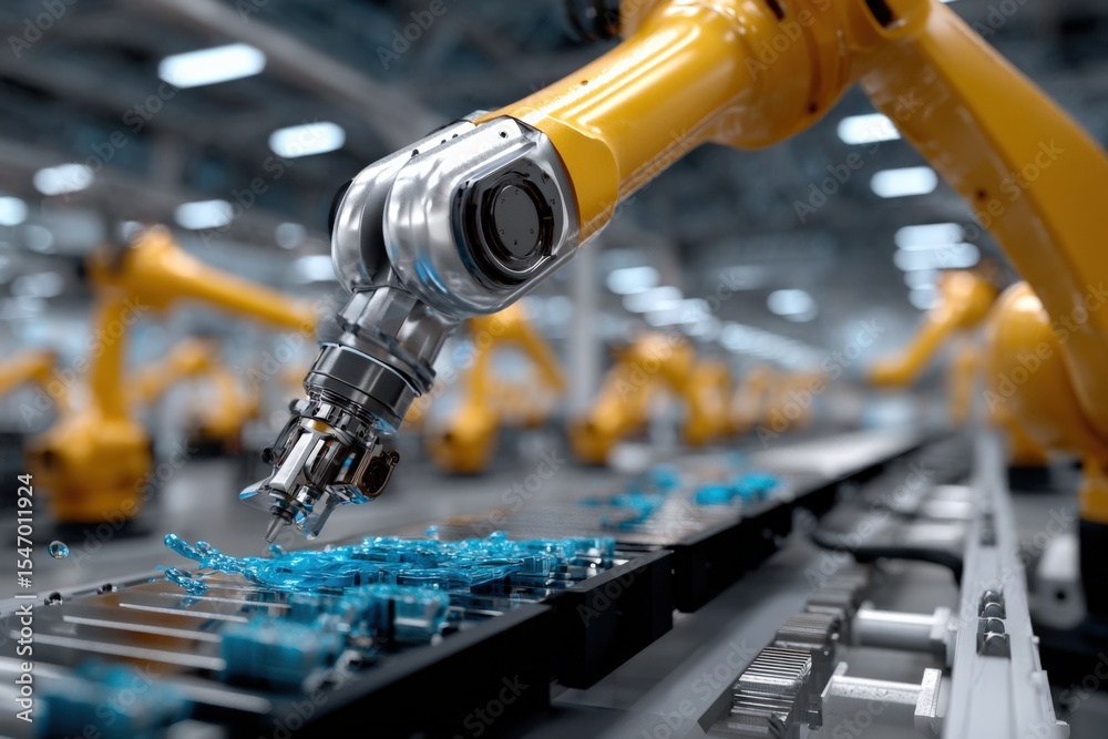 Poster Advanced robotic arm manufactu equipment in modern industrial assembly line with automated precision and high-tech machinery