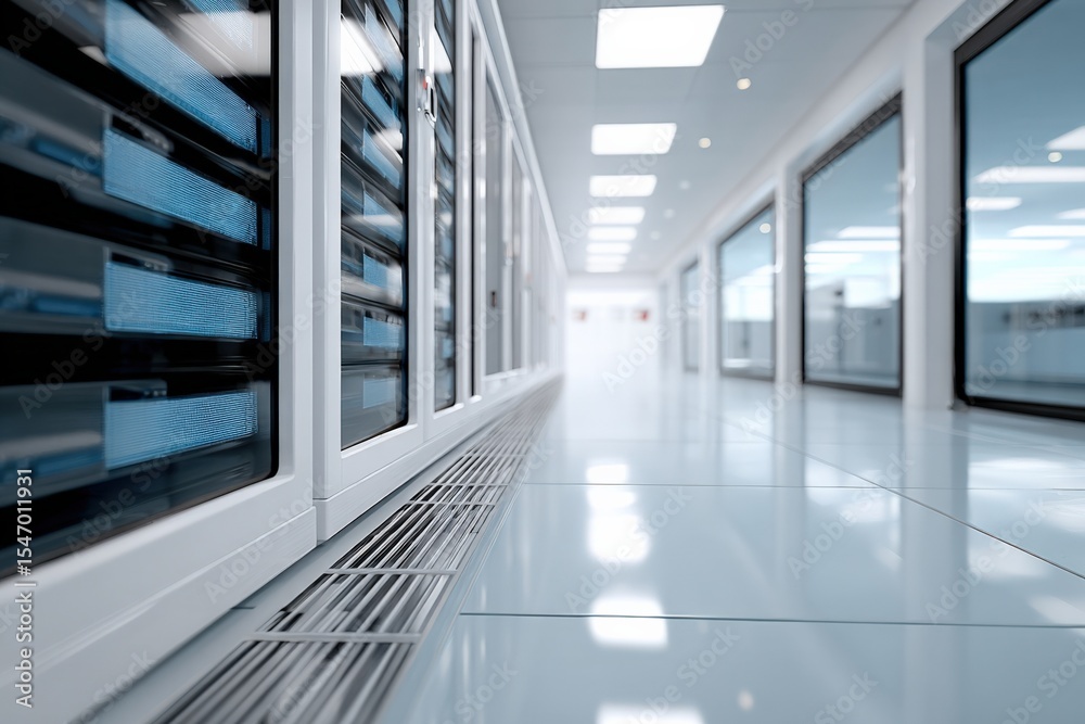 Leinwandbilder modern data center corridor with server racks high tech equipment clean mobile and networking infras
