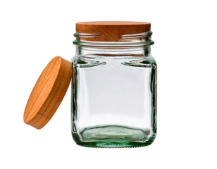 Empty glass jar Isolated on Transparent or White Background