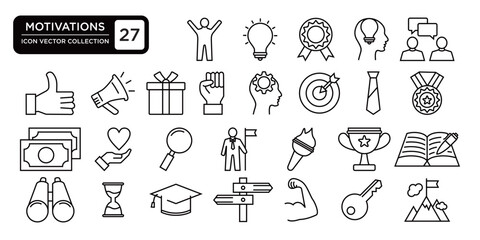 Motivations collection, editable and resizable vector icon templates.
