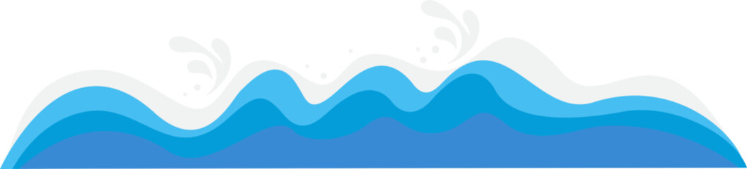 여름 바다 서핑하기 좋은 파도 물결 그래픽 일러스트 Vector sea waves.Illustration of blue ocean waves.